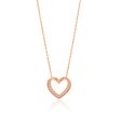 Sterling Silver Rose Gold Plated Cubic Zirconia Open Heart Pendant With 45cm Chain on Sale