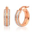 9ct Rose Gold Silver filled  Stardust Hoops Online Hot Sale