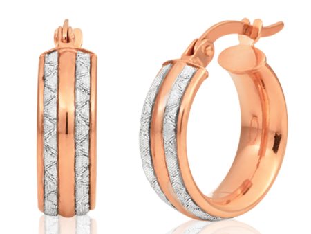 9ct Rose Gold Silver filled  Stardust Hoops Online Hot Sale