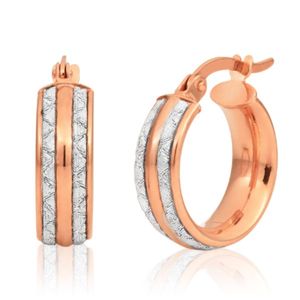 9ct Rose Gold Silver filled  Stardust Hoops Online Hot Sale