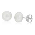 White 7-8mm Freshwater Pearl Stud Earrings Cheap