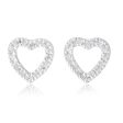 Sterling Silver Zirconia Open Heart Stud Earrings Cheap