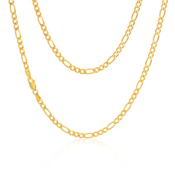 9ct Elegant Yellow Solid Gold Figaro Chain Cheap