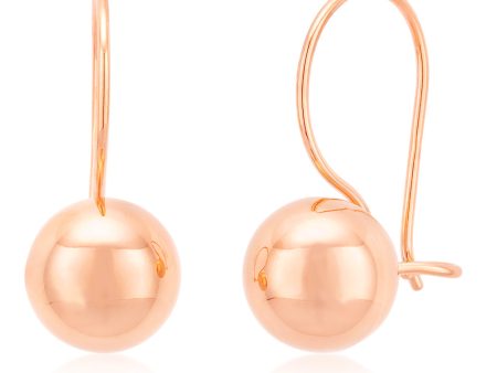 9ct Rose Gold 7mm Euroball Earrings Online Sale