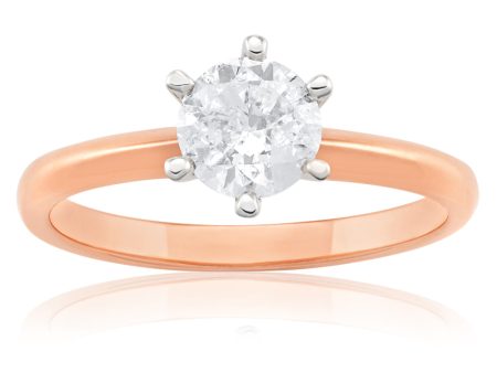 18ct Rose Gold Solitaire Ring With 1 Carat Diamond Discount