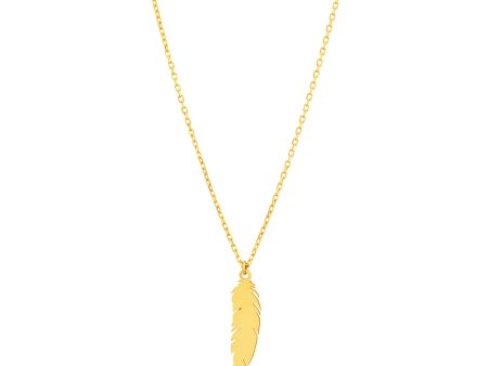 9ct Leaf Pendant on 40+5cm Chain Yellow Gold Hot on Sale