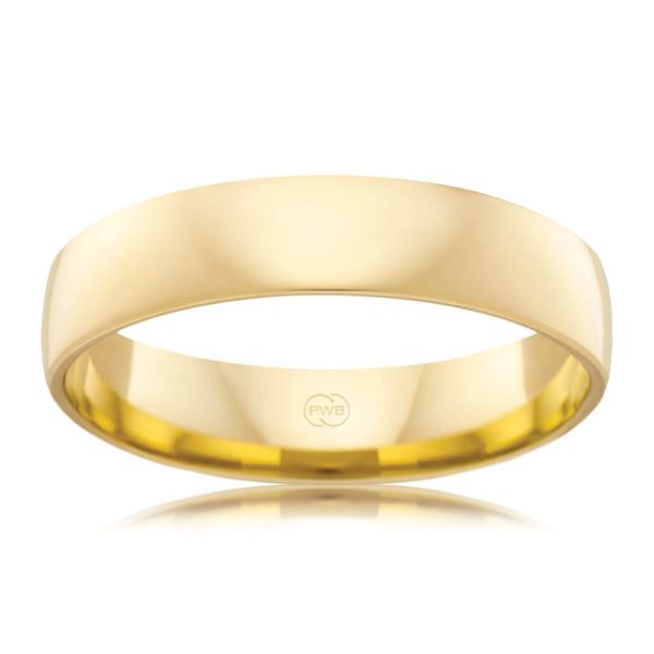 9ct Yellow Gold 5mm Classic Barrel Ezi Fit Ring. Size V Online