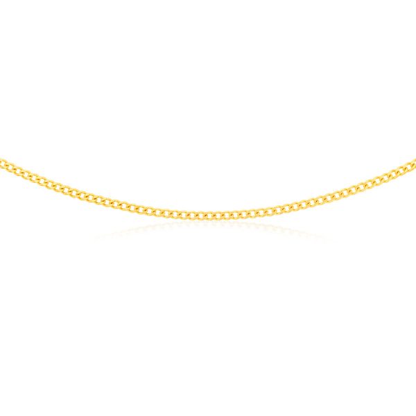 9ct Yellow Solid Gold 55cm 70 Gauge Curb Chain For Sale