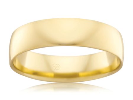 9ct Yellow Gold 6mm Crescent Ring. Size Z Cheap