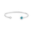 Thomas Sabo Sterling Silver Twist Turquoise Rose Cuff 15.5cm Bracelet Online now