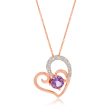 9ct Rose Amethyst and Diamond Heart Pendant on 45cm Chain Online Hot Sale