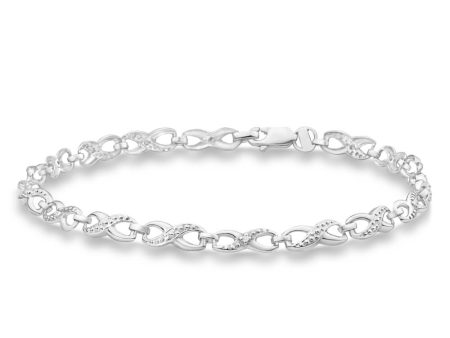 9ct Alluring White Gold Diamond Fancy Bracelet For Cheap