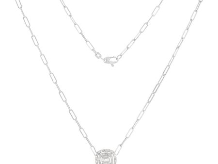 14ct White Gold 1 2 Carat Diamond On 45cm Chain Fashion