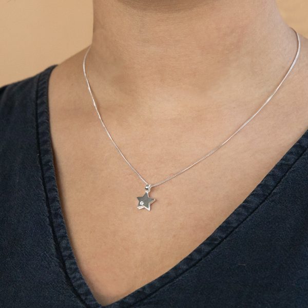 Sterling Silver Zirconia Star Pendant Online Hot Sale