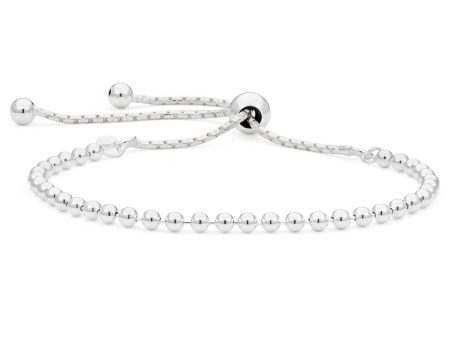 Sterling Silver Mini Beads Adjustable Friendship Bracelet on Sale