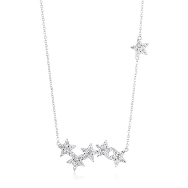 Sterling Silver Zirconia Star Necklet Hot on Sale