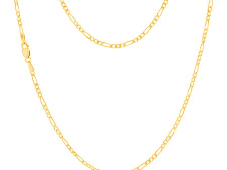 9ct Yellow Solid Gold 1:3 Figaro 40cm Chain 60Gauge Fashion