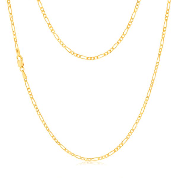 9ct Yellow Solid Gold 1:3 Figaro 40cm Chain 60Gauge Fashion