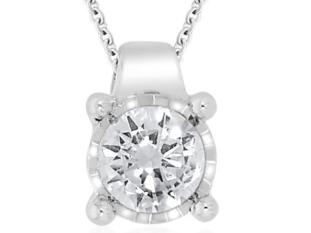 9ct White Gold 1 2 Carat Diamond Pendant on 45cm Chain Online