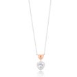 Sterling Silver Rose Gold Hearts With Cubic Zirconia Drop Pendant Online now