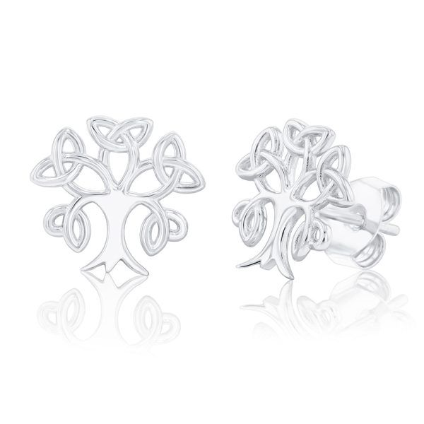 Sterling Silver Tree Of Life Stud Earrings Cheap