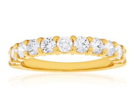 18ct Yellow Gold Ring With 10 Brilliant Cut Diamonds Totalling 1 Carat Online Hot Sale