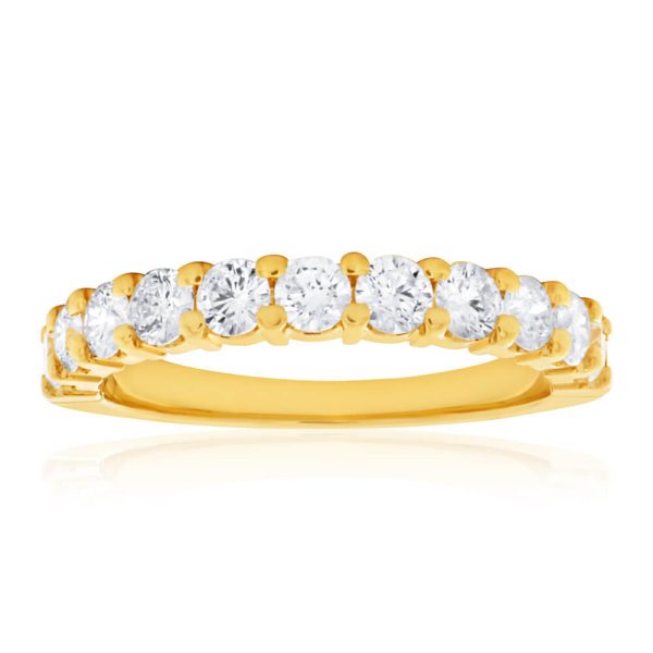 18ct Yellow Gold Ring With 10 Brilliant Cut Diamonds Totalling 1 Carat Online Hot Sale