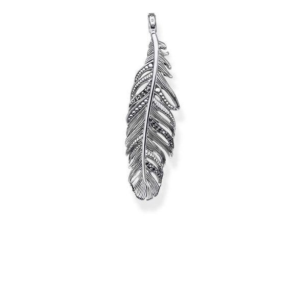 Sterling Silver Thomas Sabo Black Zirconia Falcon Feather Pendant Online Hot Sale