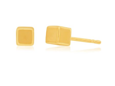 9ct Yellow Gold 3D Cube 3mm Studs Online