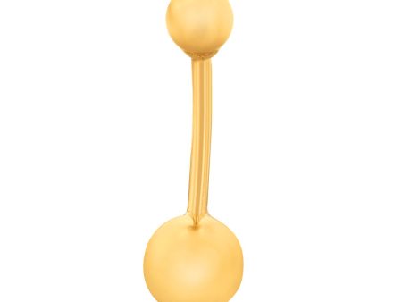 9ct Yellow Gold 4mm & 6mm Ball Belly Bar Discount