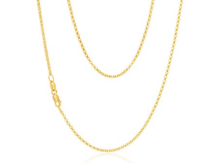 9ct Yellow Solid Gold 1.6mm Belcher Chain 45cm Discount