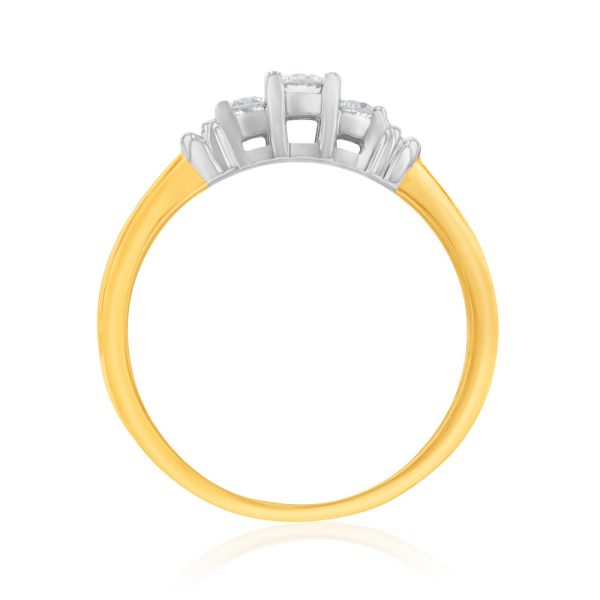 10ct Yellow Gold 1 4 Carat Diamond Trilogy Ring Supply