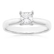 18ct 1.00 Carat Princess Certified Solitaire Diamond Ring For Discount