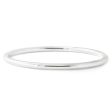 Sterling Silver Solid 4mm x 65mm Round Golf Bangle Online now