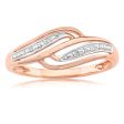 9ct Rose Gold Diamond Ring with 4 Brilliant Cut Diamonds Supply