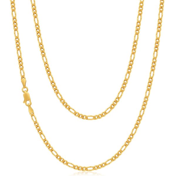 9ct Yellow Solid Gold Alluring Figaro Chain on Sale