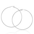 Sterling Silver Plain 65mm Hoop Earrings Discount