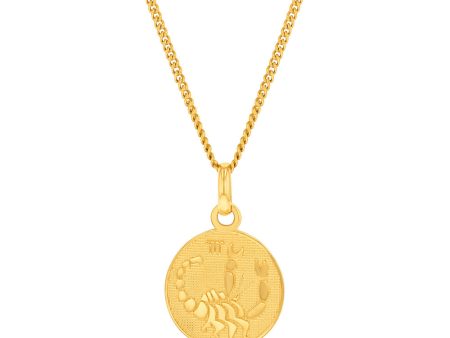 9ct Yellow Gold Zodiac Scorpio Pendant For Cheap