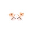 9ct Rose Gold 0.05 Carat Diamond Earrings with 14 Brilliant Cut Diamonds For Sale