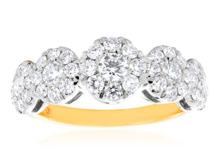 Flawless 1 Carat 9ct Yellow & White Gold Diamond Ring Sale