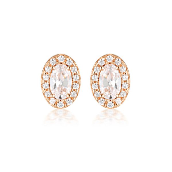 Georgini Aurora Rose Gold Plated Sterling Silver Glow Earrings Supply