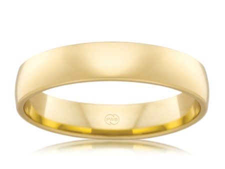 9ct Yellow Gold 4.5mm Classic Barrel Ring. Size S Supply