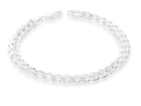 21cm Sterling Silver Curb Bracelet For Sale