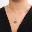 Sterling Silver Tahitian Pearl & Zirconia Pendant with 45cm Sterling Silver Chain Sale