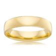 9ct Yellow 5mm Half Round Bevelled Ring. Size U Online now