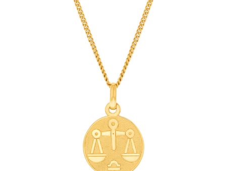 9ct Yellow Gold Zodiac Libra Pendant Online now