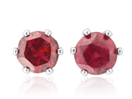 Sterling Silver Garnet 4mm Stud Earrings on Sale