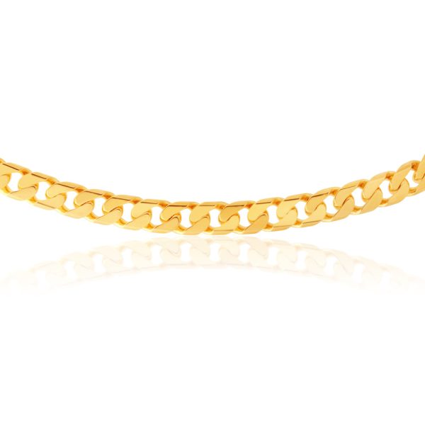 9ct Yellow Solid Gold 300 Gauge 55cm Curb Chain Hot on Sale