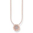 Sterling Silver Rose Gold Plated Thomas Sabo Classic Pave Necklace Cheap