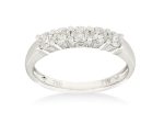 18ct White Gold Diamond Ring with Five Stones on Sale